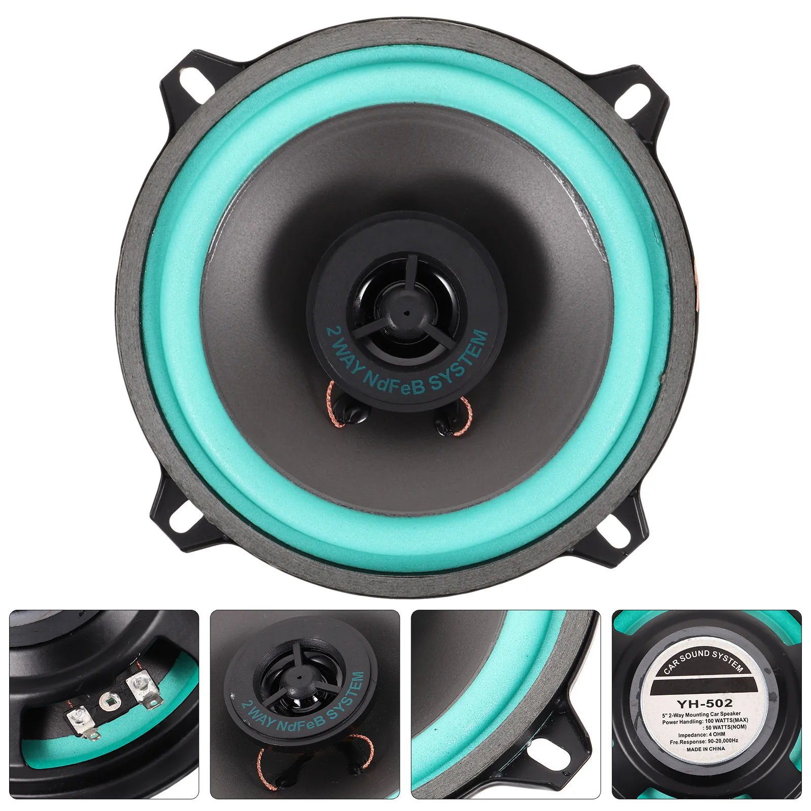 Full Range Car Speaker 100W Stereo Sound Speaker for Car Audio System Front Door Speakers Automotive Interior Accessory Loud