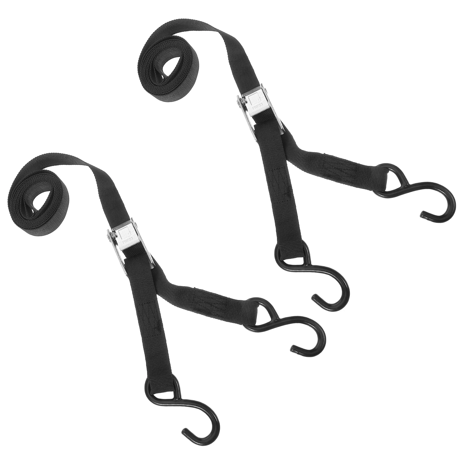 

2pcs 2M Black Motorcycle Tie Down Straps Electric Bike Luggage Binding Ropes Heavy Duty Polyester Strap Tightener Hooks Carrying