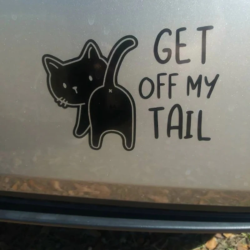 Get Off My Tail Cat Car Decals Vinyl Stickers On Windows Bumpers For Peugeot 207,Nissan qashqai j10,Opel astra k,Opel corsa,Audi