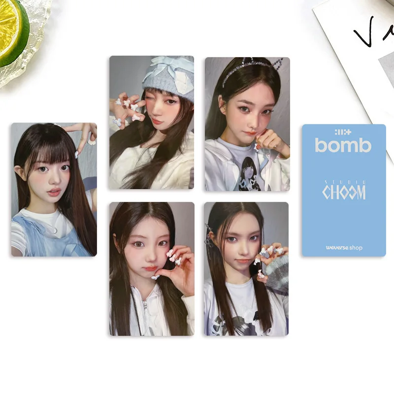 5 шт./компл. Kpop Idol Girl ILLIT новый альбом серии BOMB HD печатные фотокарточки YUNAH IROHA Lomo карты MINJU MOKA WONHEE фанаты Фото №6