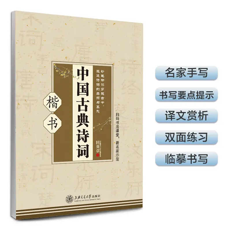 Chinese Classical Poetry Tian Yingzhang Regular Script Copybook Practice Daodejing Diamond Sutra Adult College Students Hard
