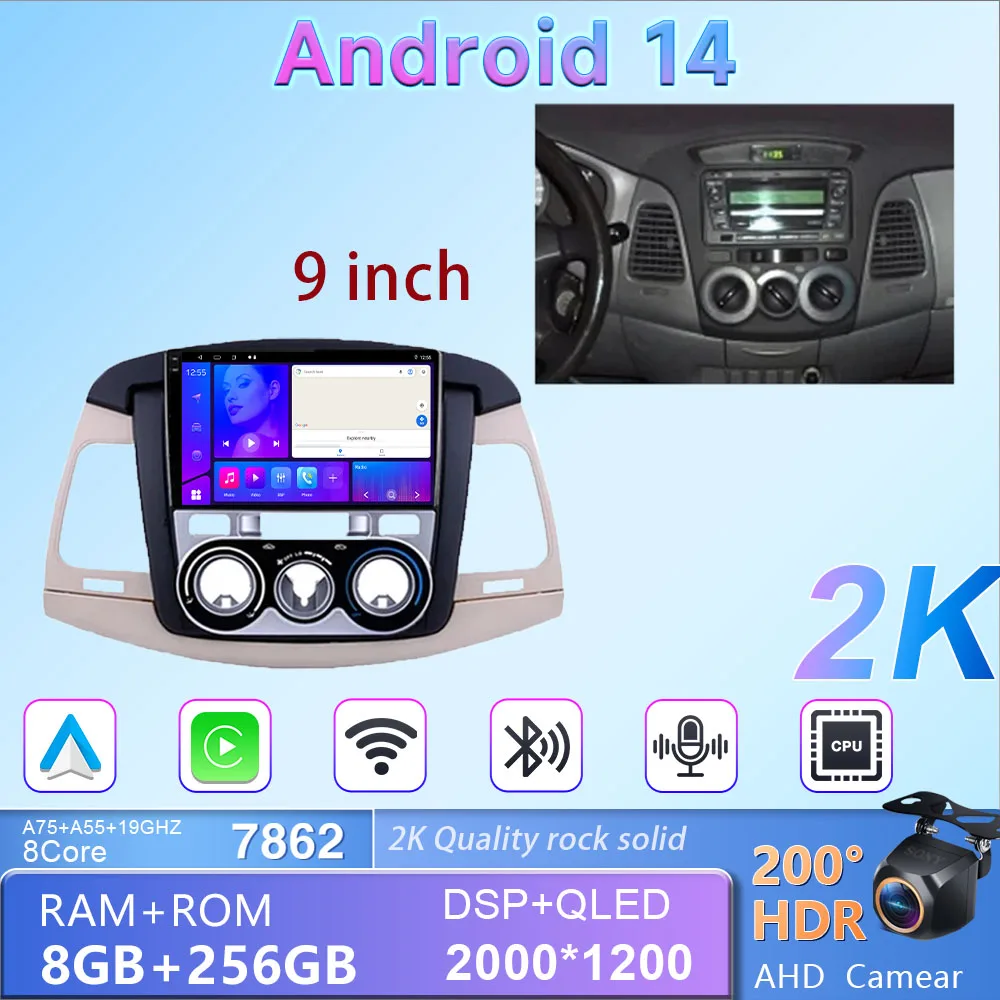 Android For  TOYOTA INNOVA 2007-2011 Multimedia Car Radio 5G DVD Wifi USB Navigation Touch Screen 9 Inch Vehicle Camera Display