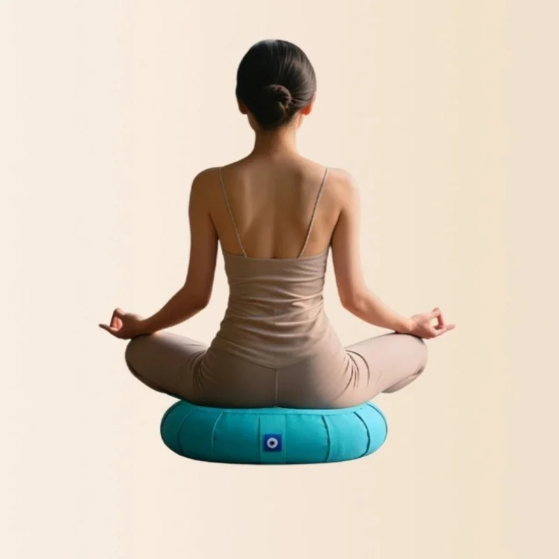 Solvath Crescent Shape Buckwheat Filled Meditation Zafu Cushion Multi Color Optional Yoga Sitting Pad