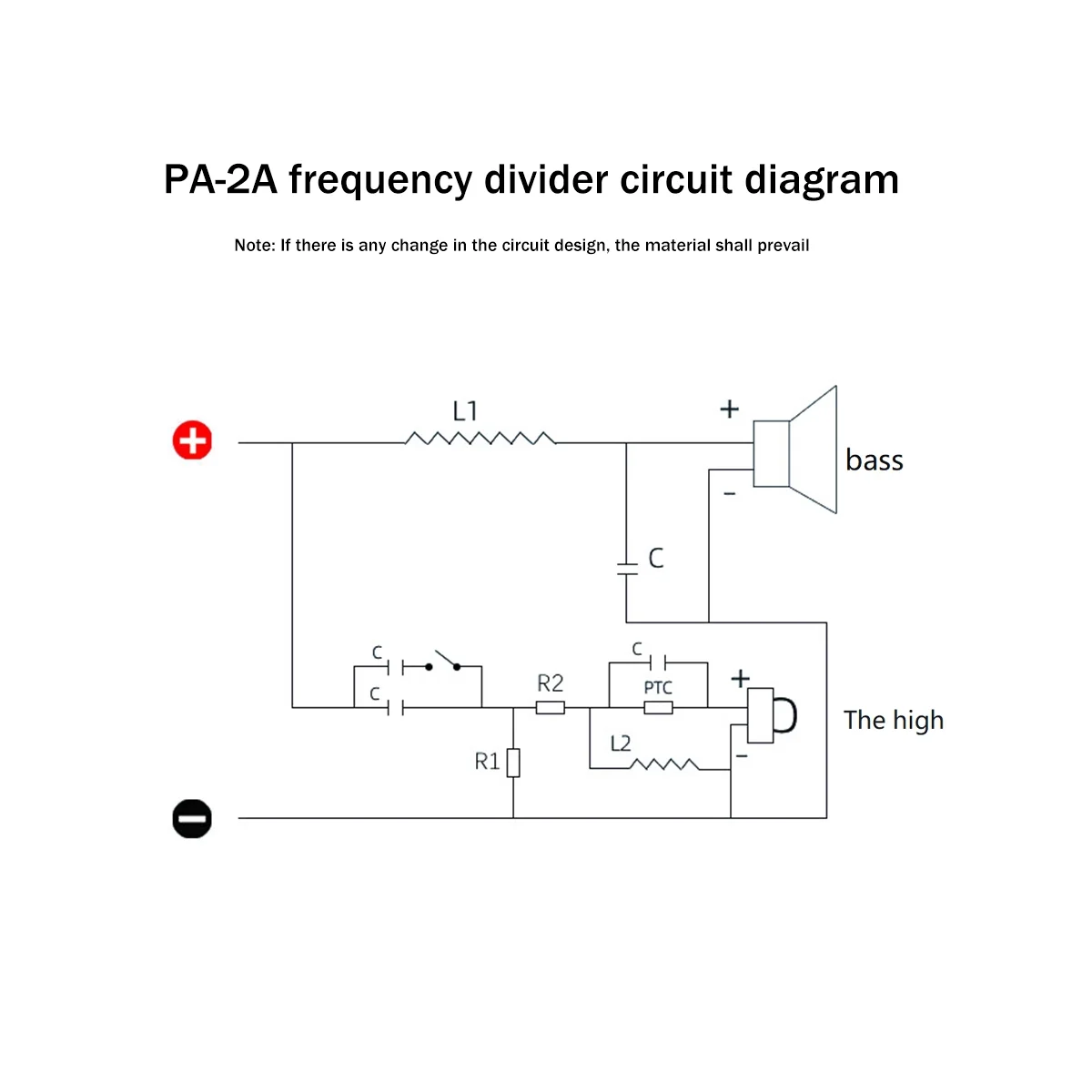 Divisor de altavoz de Audio de 2 vías, PA-2A, 450W, agudos bajos, divisor de frecuencia, KTV, escenario profesional, altavoz cruzado