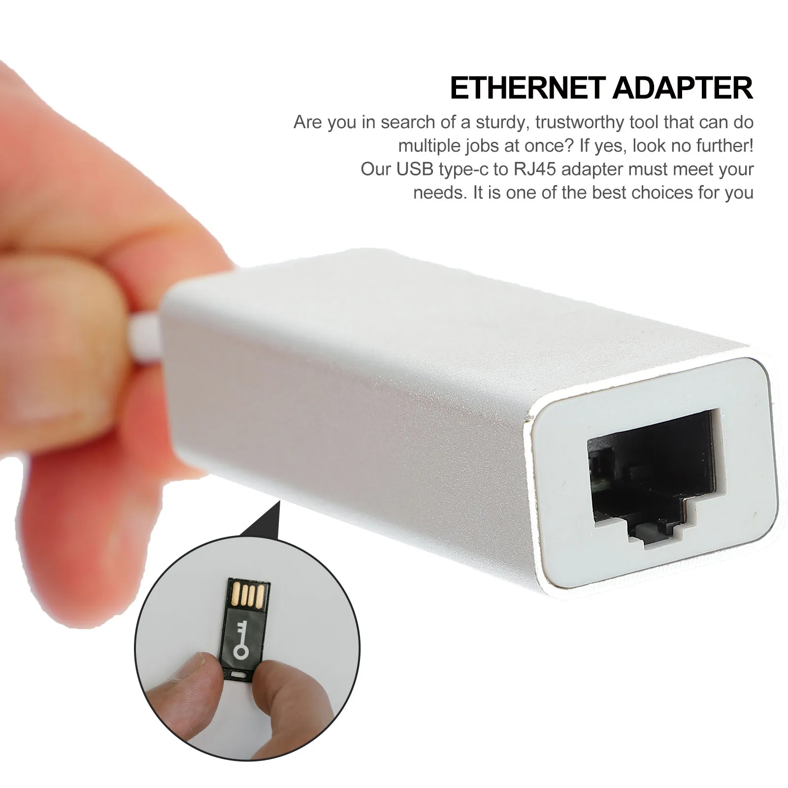 

Usb Type-C To 100Mbps Ethernet Adapter Lan Network Play Portable Compatible With Multiple For Travel Digital