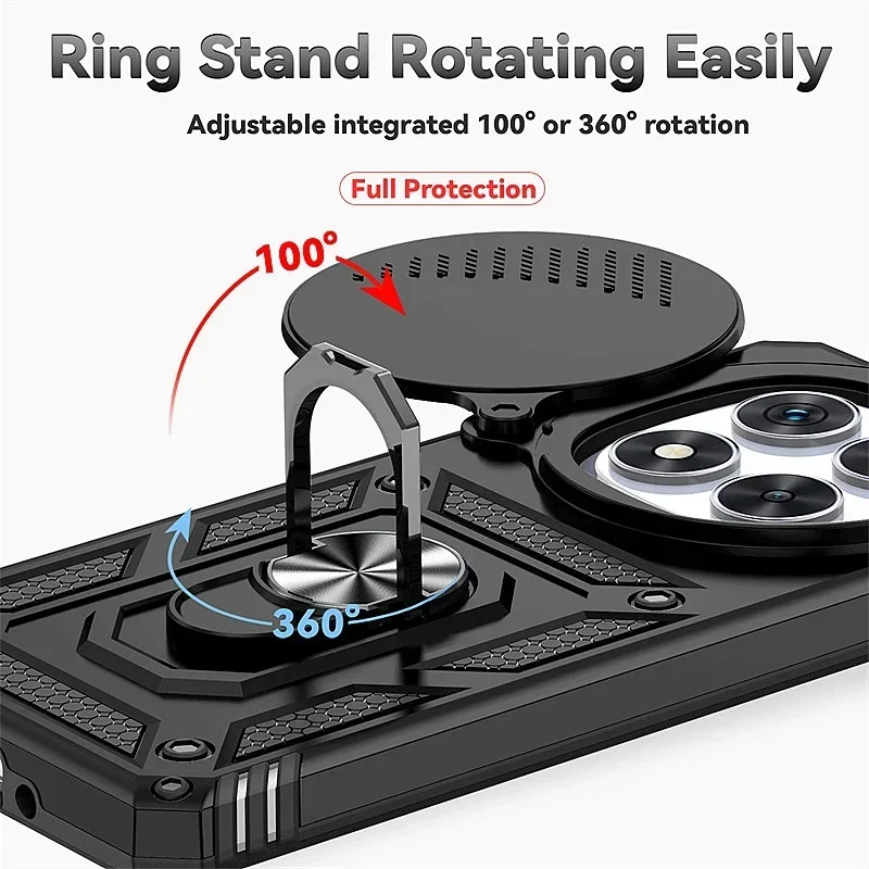 เกราะกันกระแทกเคสโทรศัพท์สําหรับPOCO X4 NFC X5 M6 X6 X7 Pro 5G 4Gแหวนรถขาตั้งแม่เหล็กKickstandป้องกัน