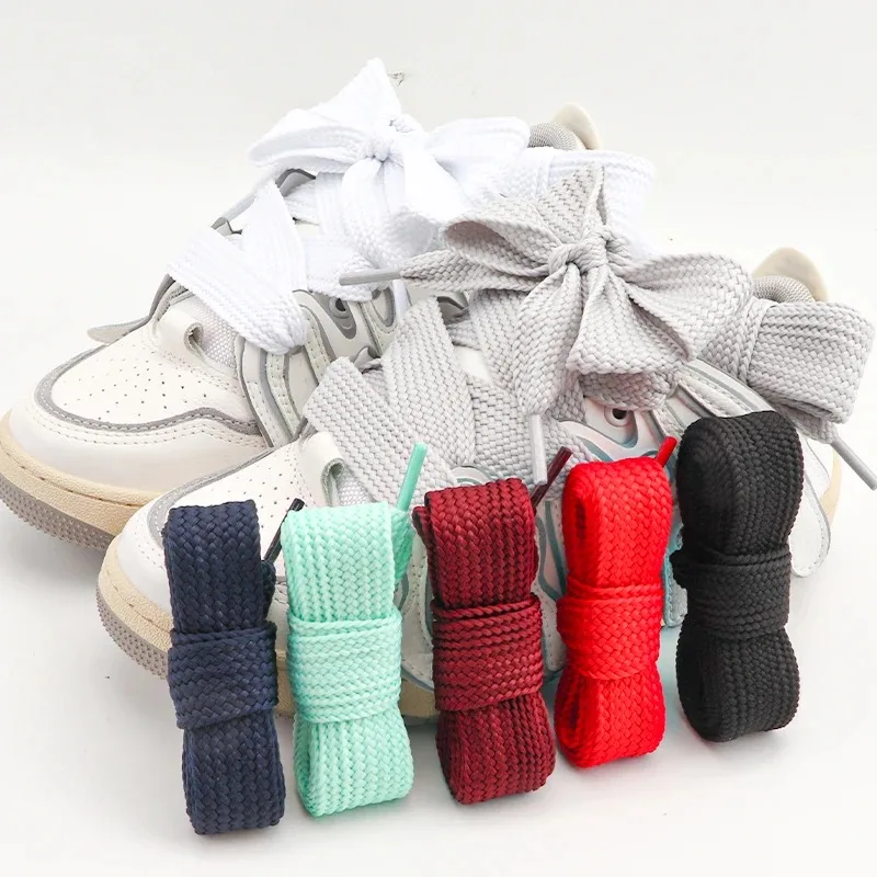 1 pair of 2.5cm wide fashion laces new trainers flat laces 100/120/140/160CM shoes accessories