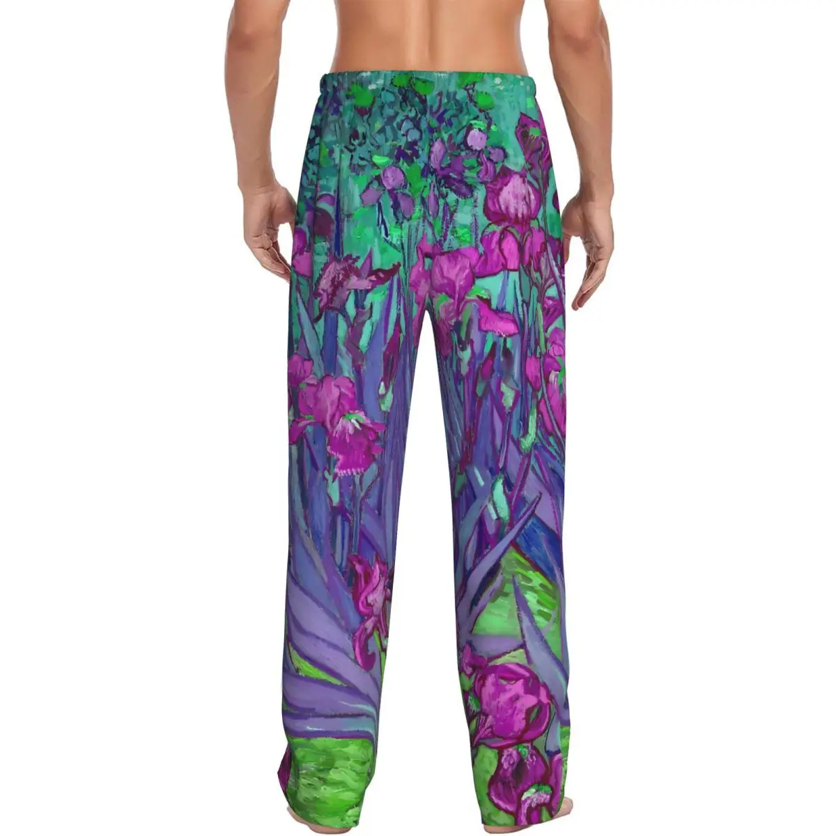 Custom Printed Men Vincent Van Gogh Pajama Pants Impressionist Painter Sleepwear Sleep Lounge Bottoms with Pockets view 3