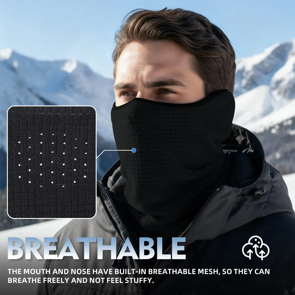 Winter Fleece Motorcycle Bandana Windproof Face Mask Ski Thermal Neck Gaiter Cycling Snowboard Balaclava Sport Hiking Soft Scarf