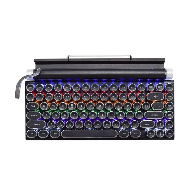 Retro Typewriter Wireless Bluetooth Dual Mode Mechanical Keyboard Computer Tablet iPad Phone