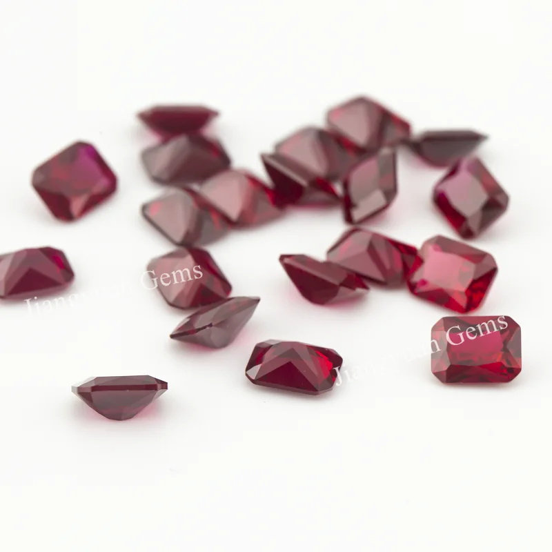 

Size 3x5mm~10x12mm Octangle Cut 3# 5# 8# Red Stone Loose Corundum Synthetic Gemstone for Jewelry Making