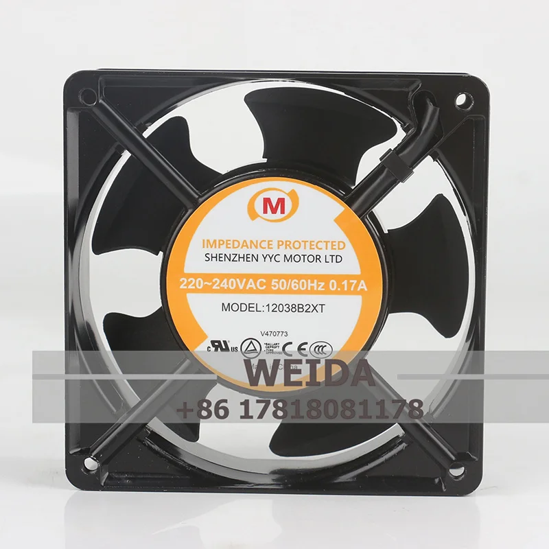 

Case fan YYC AC220-240V 0.17A DC EC 12038120X120X38MM 12CM Special for Thyson Elevator Frequency Converter 12038B2XT Cooling Fan