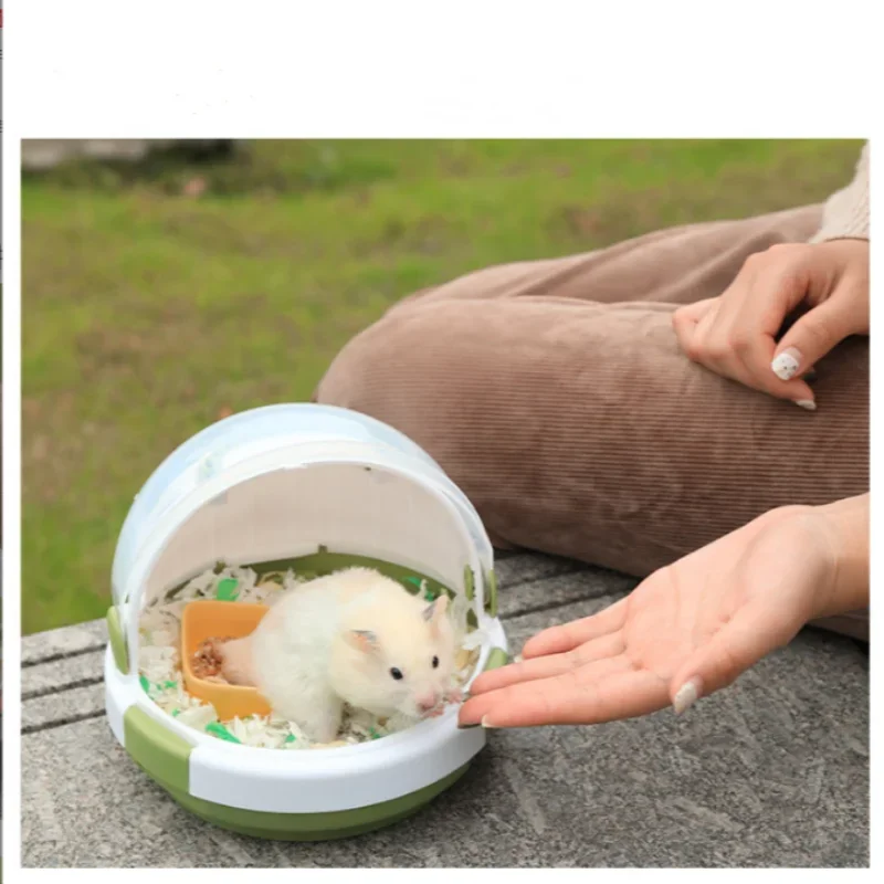 Pet Space Capsule Outer Cage Hamster Flower Rat Golden Bear Out Cage Large Space Breathable Belt Water Dispenser