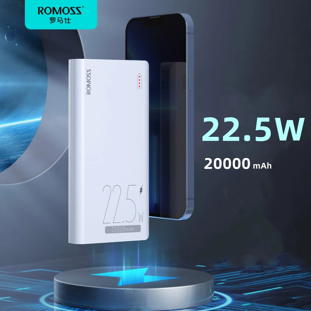 

ROMOSS 22.5W Large Capacity Power Bank 20000mah Portable Fast Charger Power Bank Backup for iPhone xiaomi