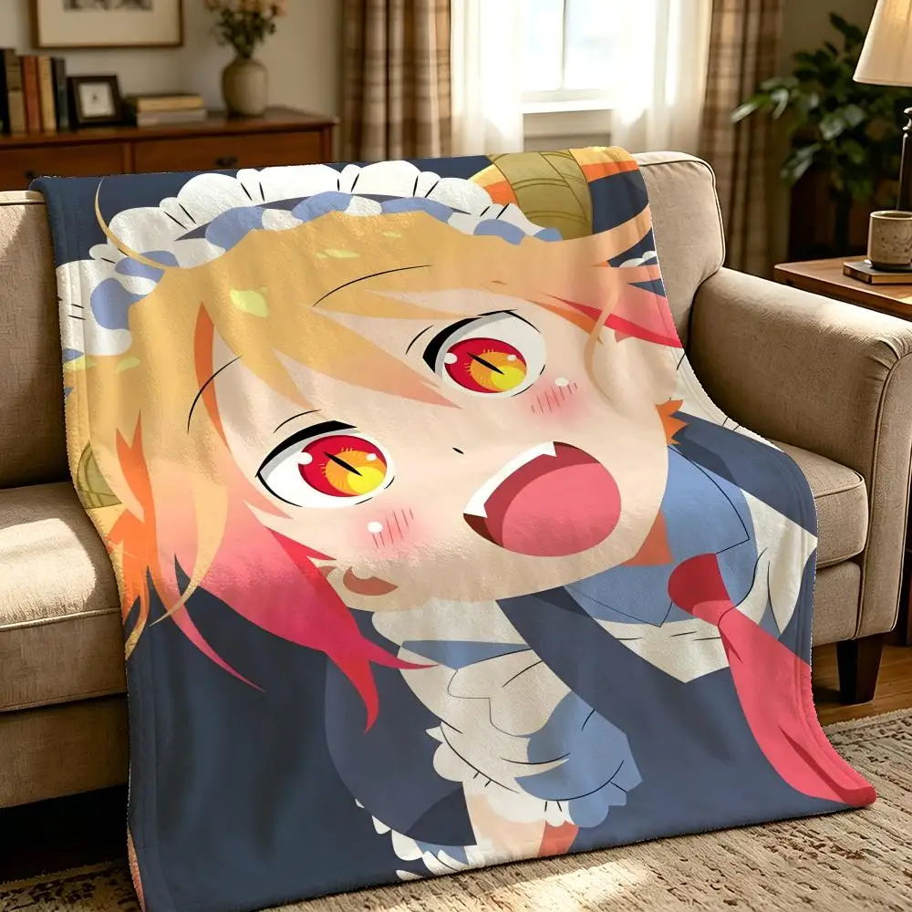 anime M-Miss Kobayashis Dragon Maid-D Throw Thick Comfort Flannel Quilt, Multi-scene Use Indoor Outdoor Daily Nap