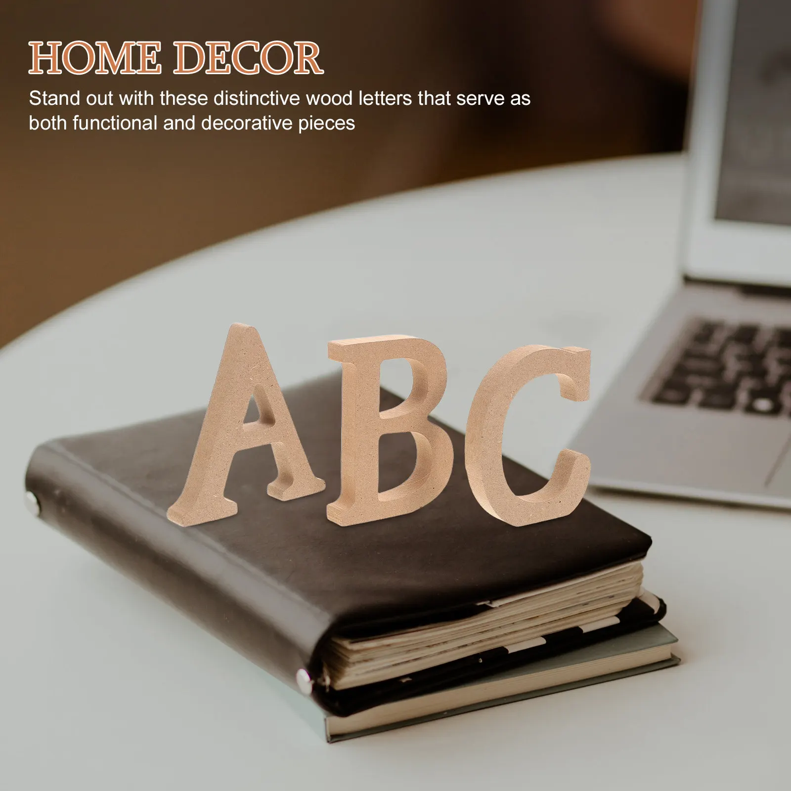 1Set Wooden Letter Decorations Creative DIY Alphabet Letters 26 Paintable Wood Letters for Home Decor Photography Props Crafts