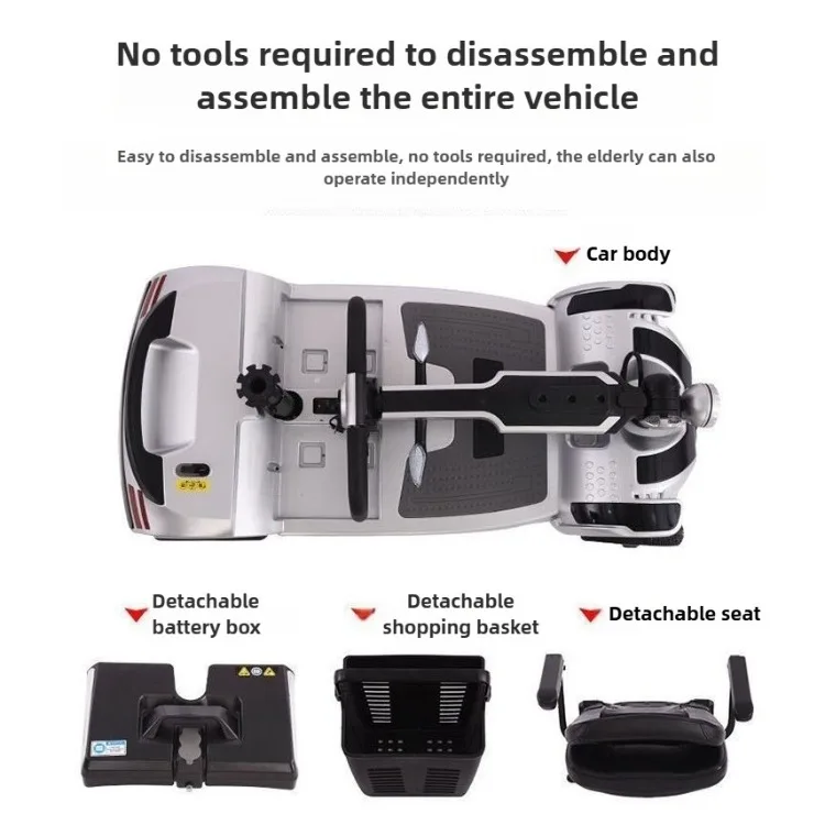 Adult Mobility Scooter 4-Wheeler Disabled Household Scooter Elderly Commuting Electric Scooter Comfortable Seats Senior Scooter