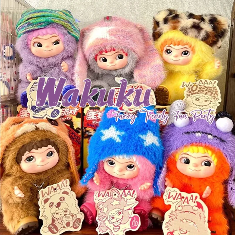 

Wakuku Fuzzy Trendy Fun Party Series Blind Box Cute Doll Toy Pendant Handmade Decoration Blind Box Plush Doll Surprise Girl Gift
