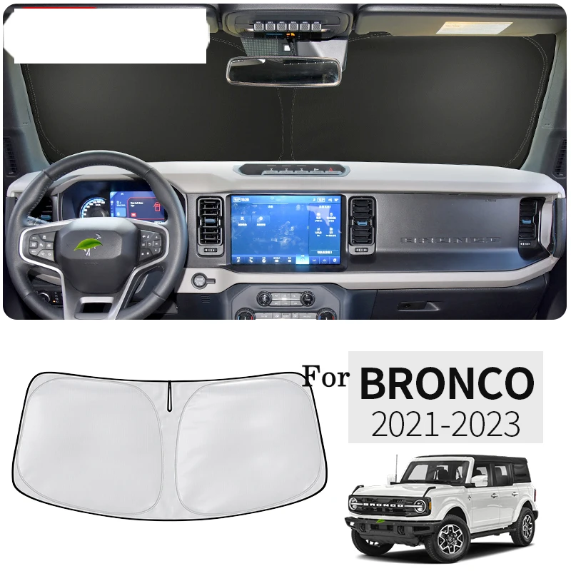 Car Styling For Ford Bronco 2020-2023 Front Window Sun Shade Nano-Insulat Windshield Sunshade Visor Auto Interior Accessories