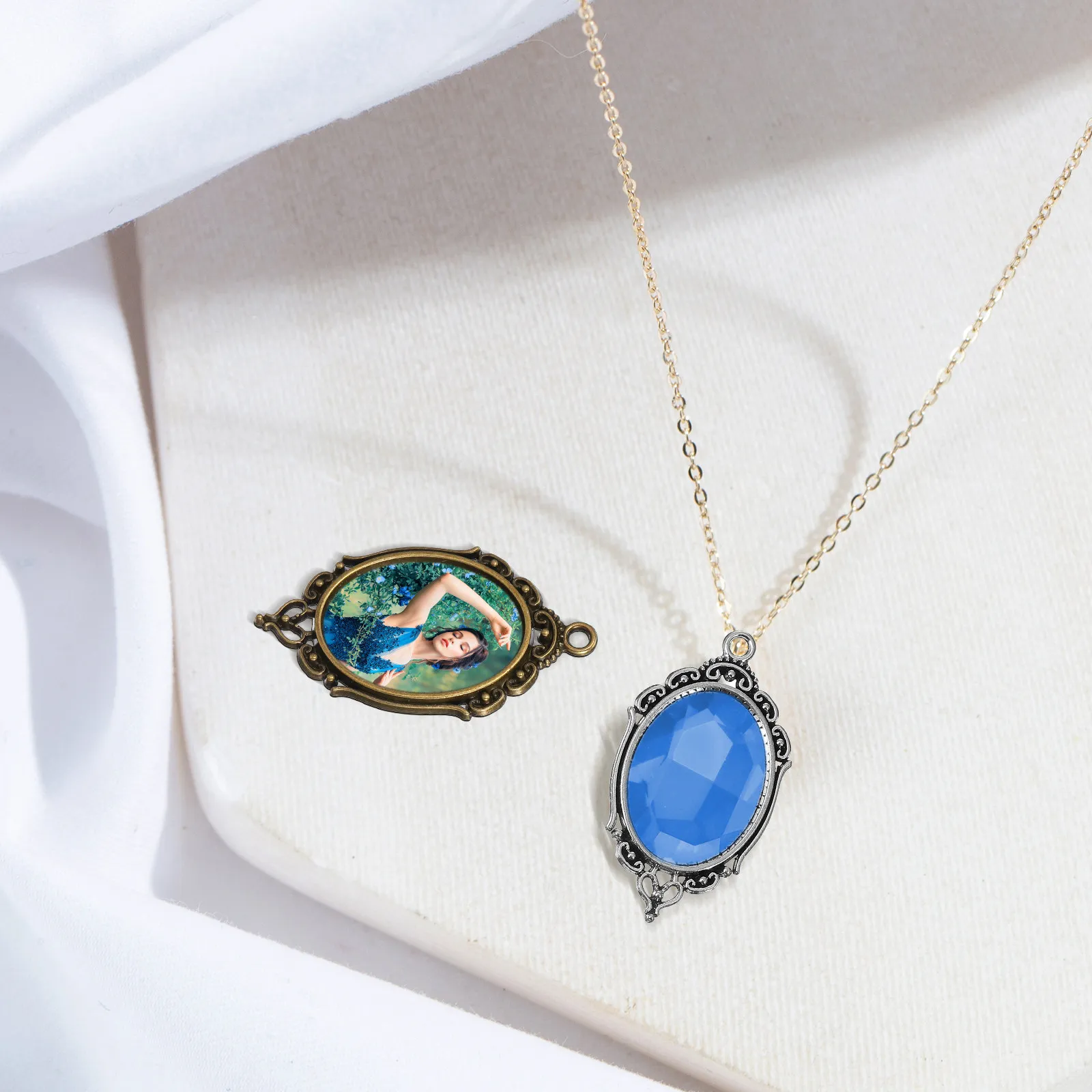 

21Pcs Alloy Pendant Bezel Blanks Vintage Oval Cabochon Settings for DIY Jewelry Making Necklace Bracelet Crafts Gift