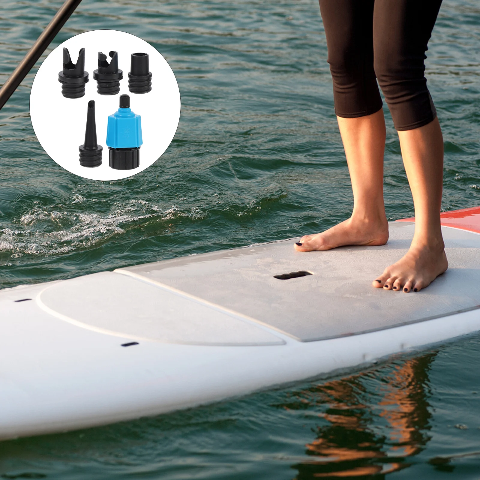 

5Pcs Premium Air Valve Adapters Durable Inflatable Kayak Boat Pump Accessories Long Service Life Lightweight Portable Outdoor