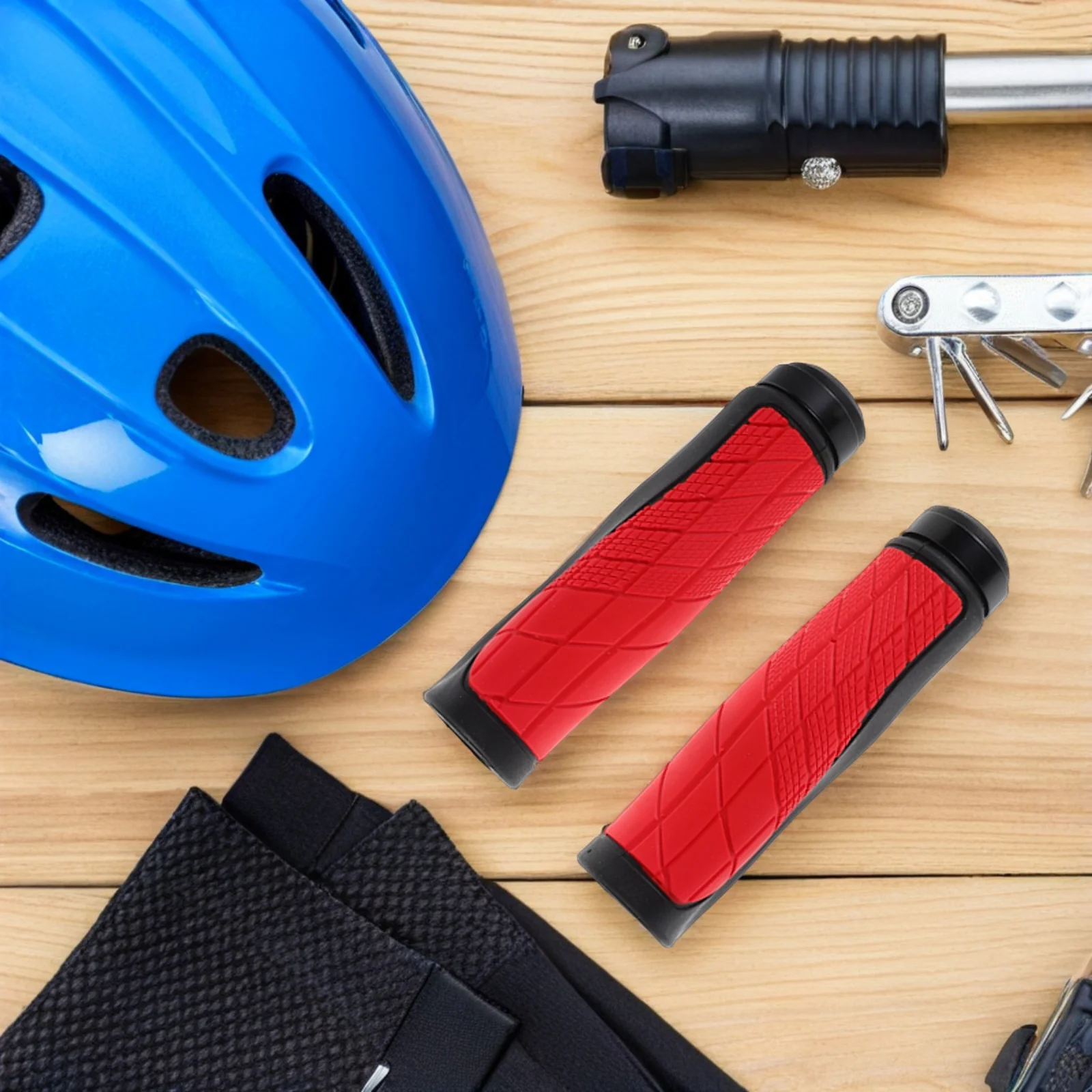 

1Pair Ergonomic Bike Handlebar Grips Nonslip Textured Surface Durable Rubber Universal Fit for All Weather Conditions