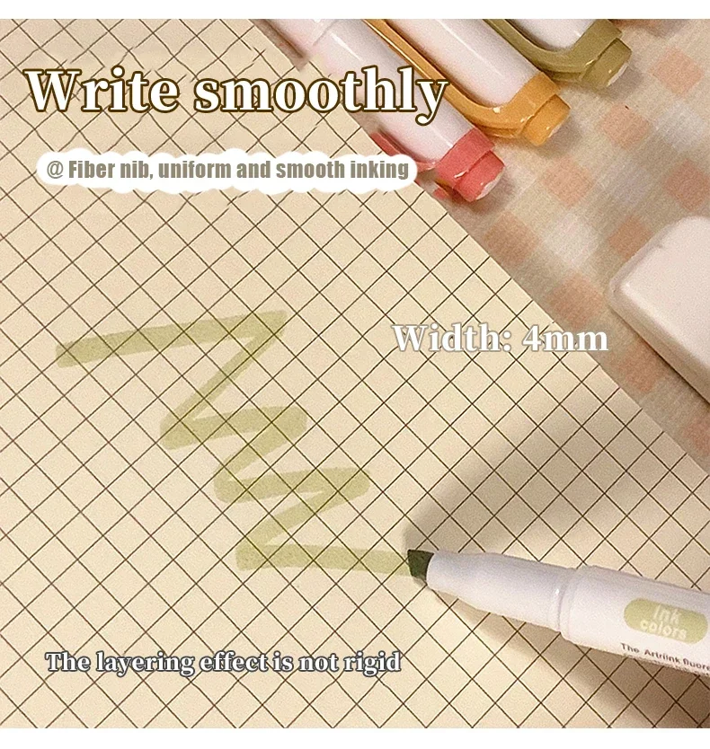 قلم تحديد متعدد الاستخدامات برأسين وسم النقاط الرئيسية غير الملطخة ورقة عالية الجمالية أقلام حساب اليد الملونة للطلاب #3