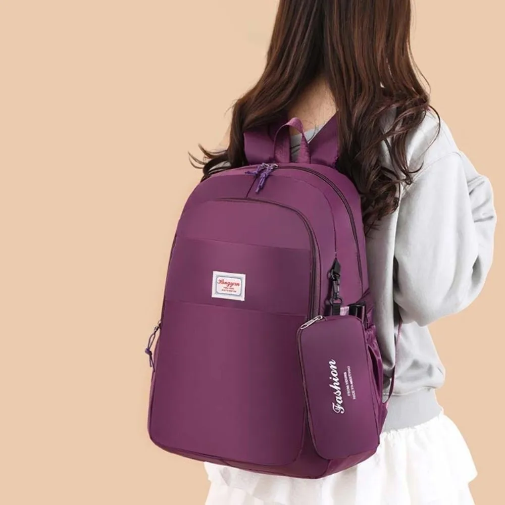 

Oxford Cloth Laptop Backpack 2 In 1 Mini Storage Pouch Large Capacity School Bag Scratch Prevention Polyester Travel Daypack