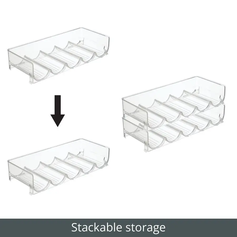 Plastic FreeStanding Water Bottle and Wine Rack Storage Organizer for Kitchen Countertops, Table Top, Pantry, Fridge Stackable