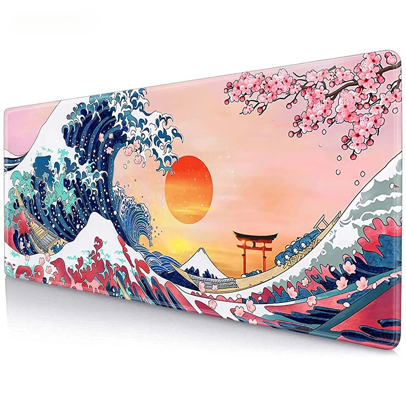 XXL Japan Great Wave Mouse Pad Gamer Custom Home New pad  Keyboard  Soft Natural Rubber Carpet PC  Mat