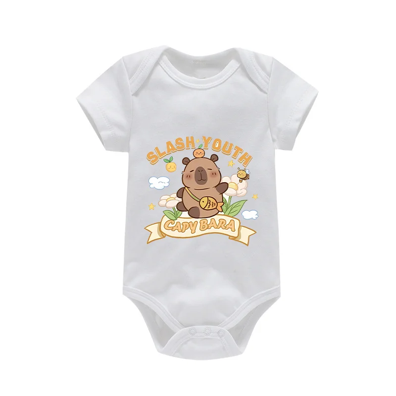 Capybara Boys Girls Clothes Cute Romper Cartoon Graphic Printed Unisex Comfortable Bodysuits Baby Show Birthday Party Gifts New