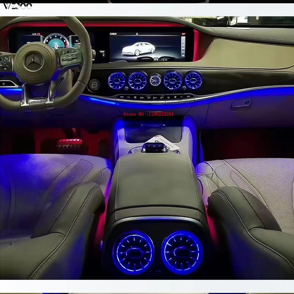 For Mercede Benz S class W222 Car outlet Air Vent Neon Ambient Light 3D Rotating audio speaker tweeter treble audio Ambient Lamp