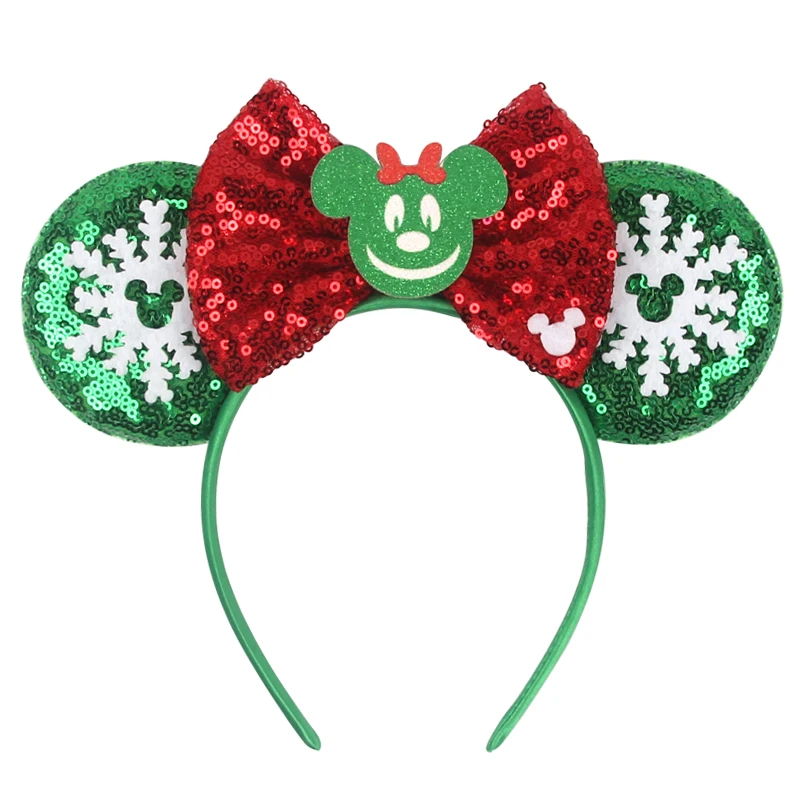 2024 New Christmas Mouse Ears Headband For Girls One Size Sequins Bow Hairband Featival Party DIY Hair Accessories Boutique