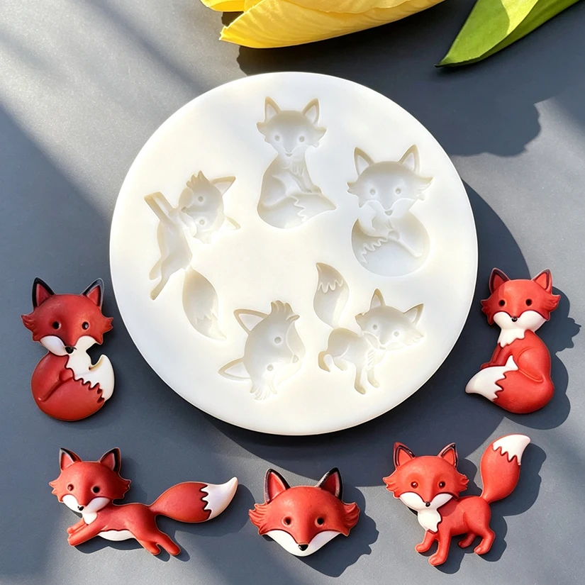 Fuchs Silikon Kuchen Backform Sugar craft Schokolade Cupcake Harz Werkzeuge Fondant Kuchen Dekorations werkzeuge
