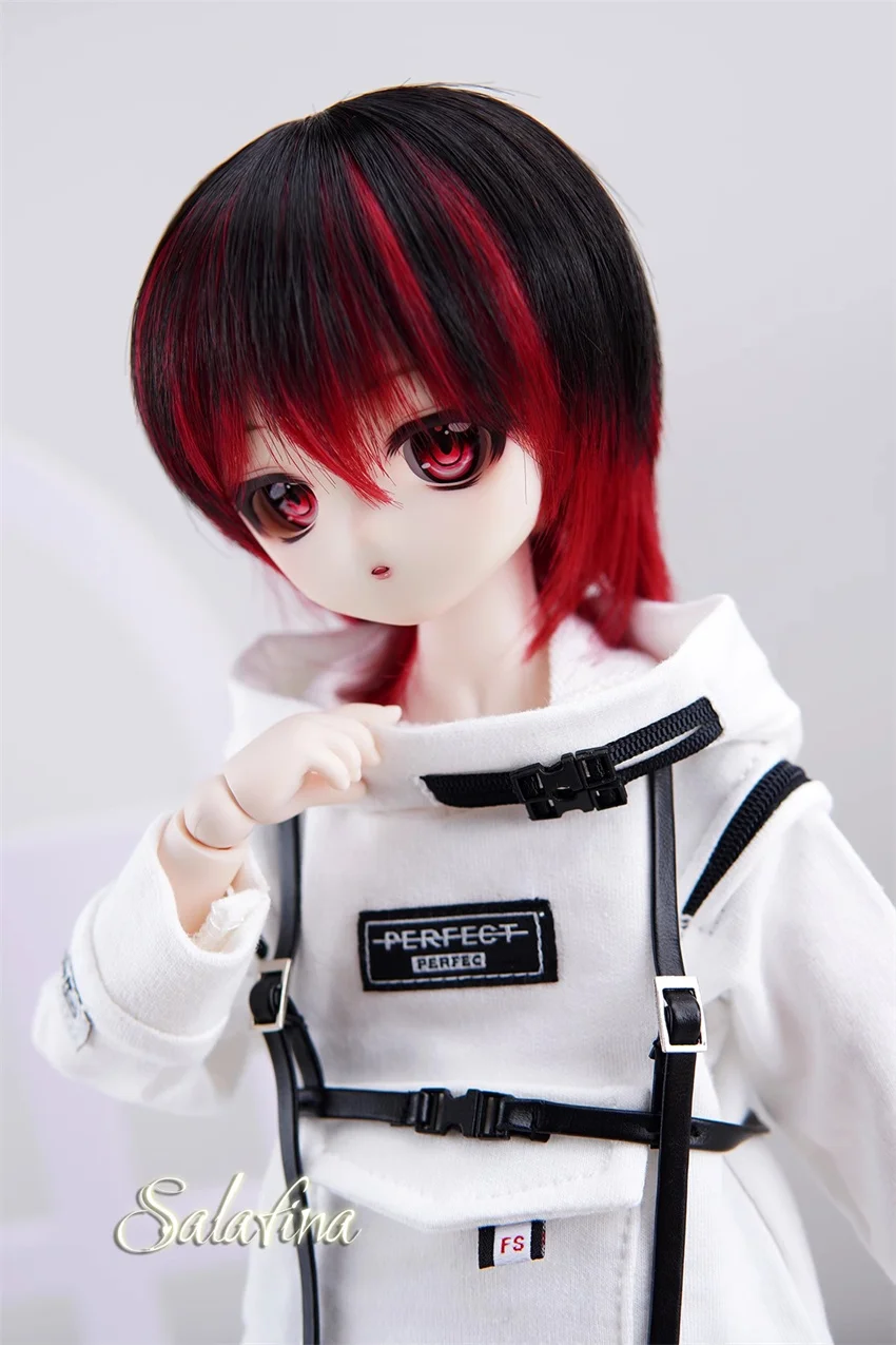 bjd wig suitable for MDD&1/3 &1/4 Doll High temperature Silk wig Two-tone short hair bjd accessories