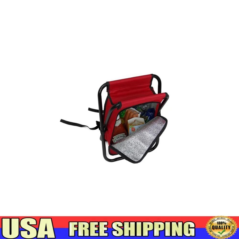 

Folding Cooler Stool Backpack Insulated Camping Seat Padded Straps Multi-Functional Travel Accessory Durable Lightweight Design