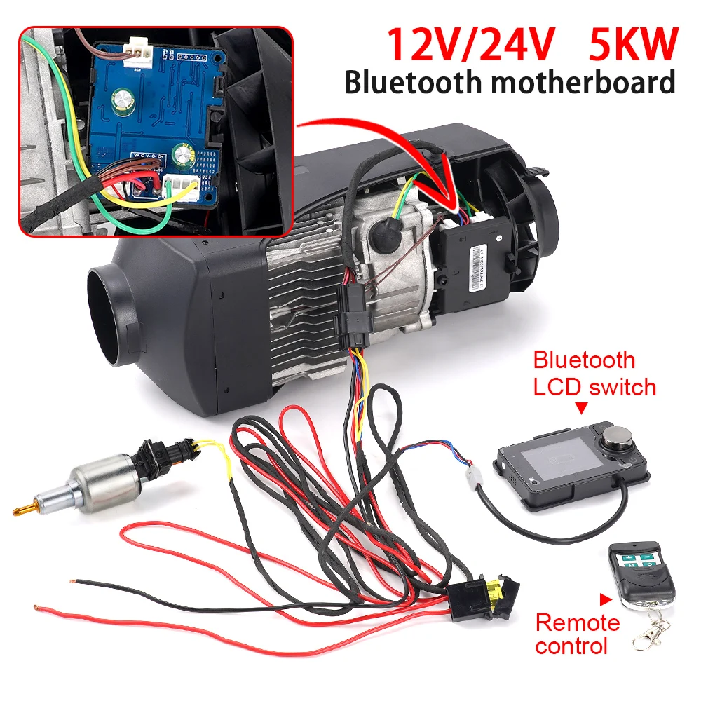 Air Diesel Parking Heater Accessory Set 12V&24V 5KW  Bluetooth Motherboard/ Switch / Remote Control / Wiring Harness
