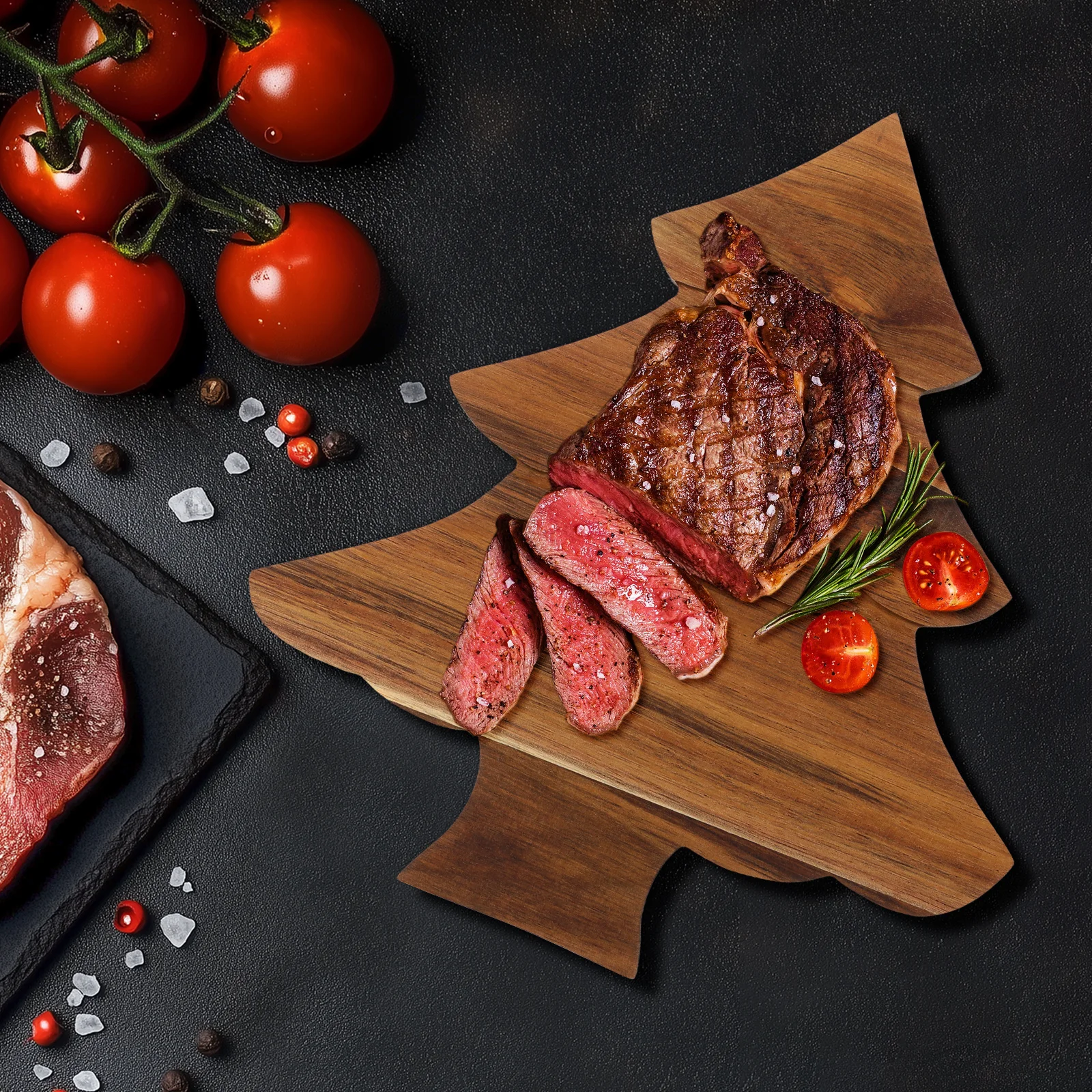 

Wooden Christmas Tree Cutting Board Festive Decorative Board for Kitchen Serving Cheese Fruit Snacks Restaurant Style Platter