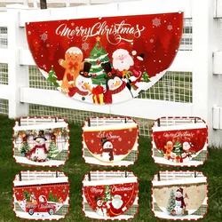 Christmas Banner Outdoor Fan-shaped Flag Christmas Decor for Home 2025 Cristmas Drop Ornament Xmas Navidad Gift New Year 2026