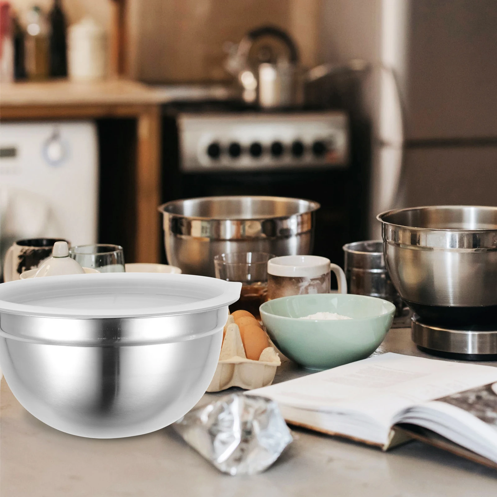 

Stainless Steel Mixing Kitchen Salad Bowl for Home Restaurant Large Capacity Bowl Household Washing Basin