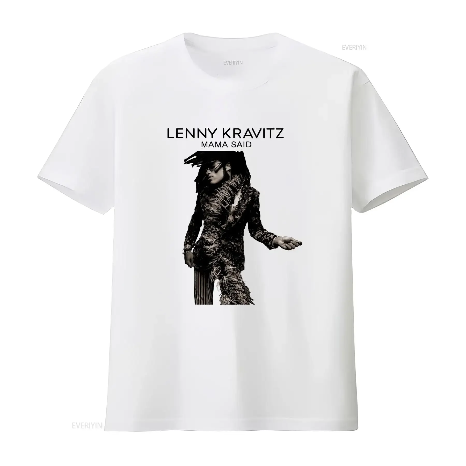 

Серая футболка Lenny Kravitz Mama Said с коротким рукавом, все размеры YY1522, винтажная стираная уличная одежда унисекс, стильная графика, удобная