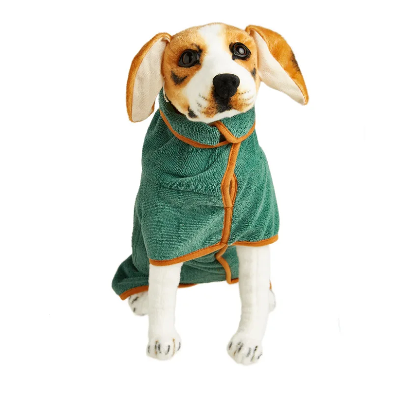 Dog Bathrobe Pet Drying Coat Clothes Microfiber Absorbent Beach Towel for Large Medium Small Dogs Cats Fast Dry Dog Accessories