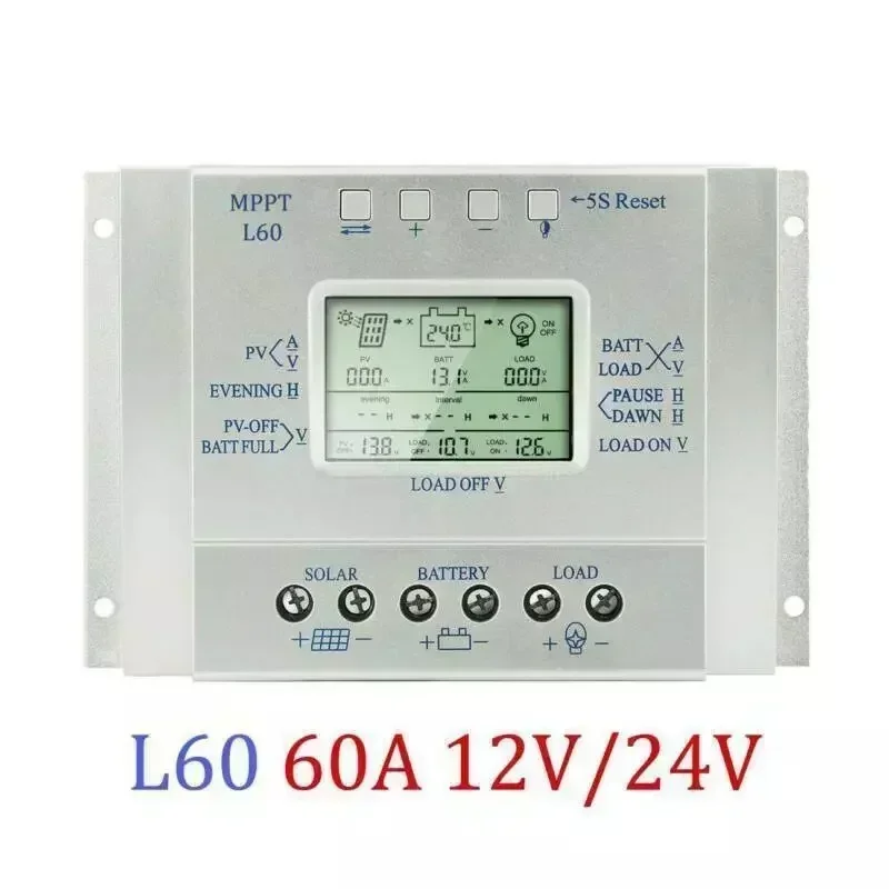 Morning Light Function 12V/24V Solar Controller MPPT Charge Controller Interval Rest Time Three-time Controller