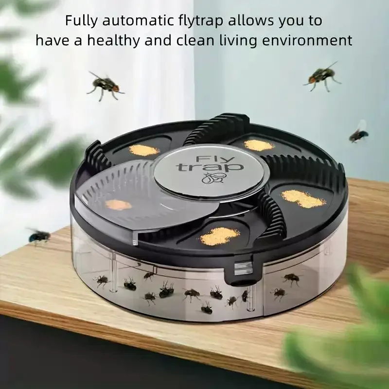 Removable Pest Catcher Automatic Rotation Electric Flytrap USB Rechargeable Electric Flycatcher Killing Machine Quiet