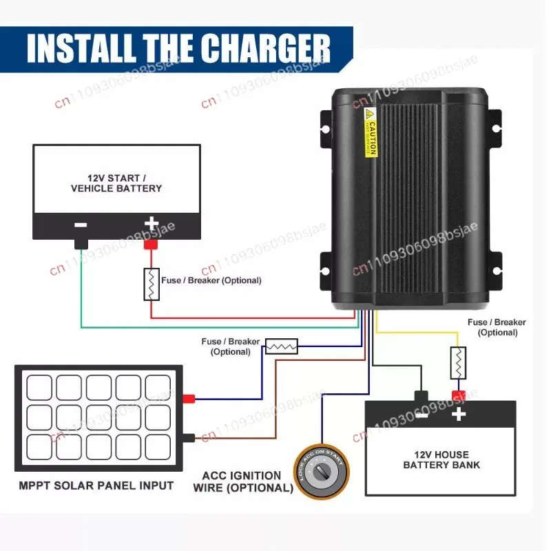 12V 40A APP wireless control battery charger built-in MPPT suitable for a variety of batteries