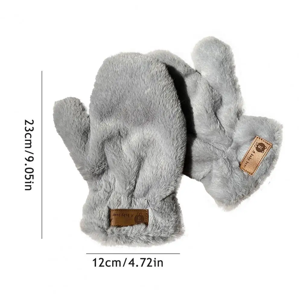 ウェザーグローブ ソフトフェイクファー 指なしミトン 女性用 暖かい冬用ぬいぐるみ手袋 防風デザイン付き 居心地の良いサーマルアウトドア