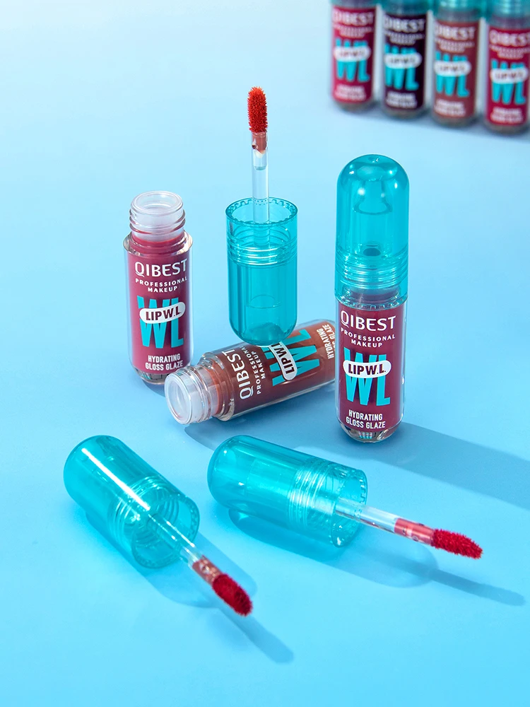 QIBEST Kristall-Lipgloss Spiegel-Wasser-Effekt Lip Glaze Langanhaltender Feuchtigkeitsspendender Lippenbalsam Aufpolsternder Gloss-Öl Hydratisierendes Make-up Lip Tint
