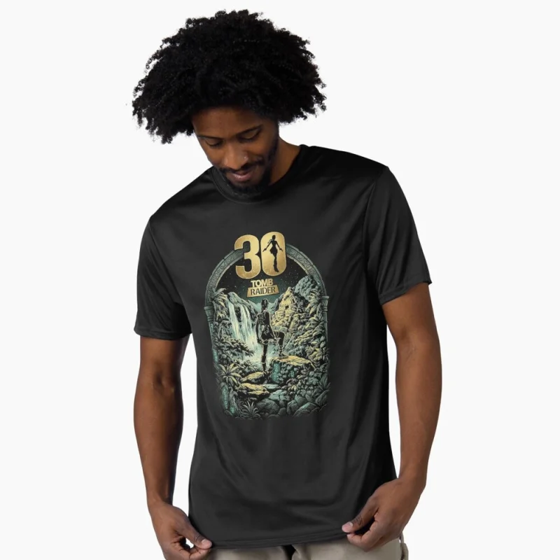 80s Retro video game Tomb Raider 0401 Lara Croft Gift t shirt 30 - Years 100% cotton printed Graphic Clothes All size Tops S-6XL