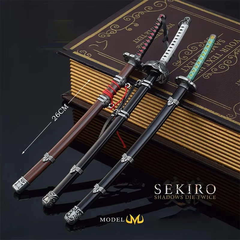 SEKIRO-ShadelDie Twice Sword Keychain, Game Peripheral, Fushigiri Wolf Weapon, Katana Models, Version Collecemballages Gift Toys, 26cm