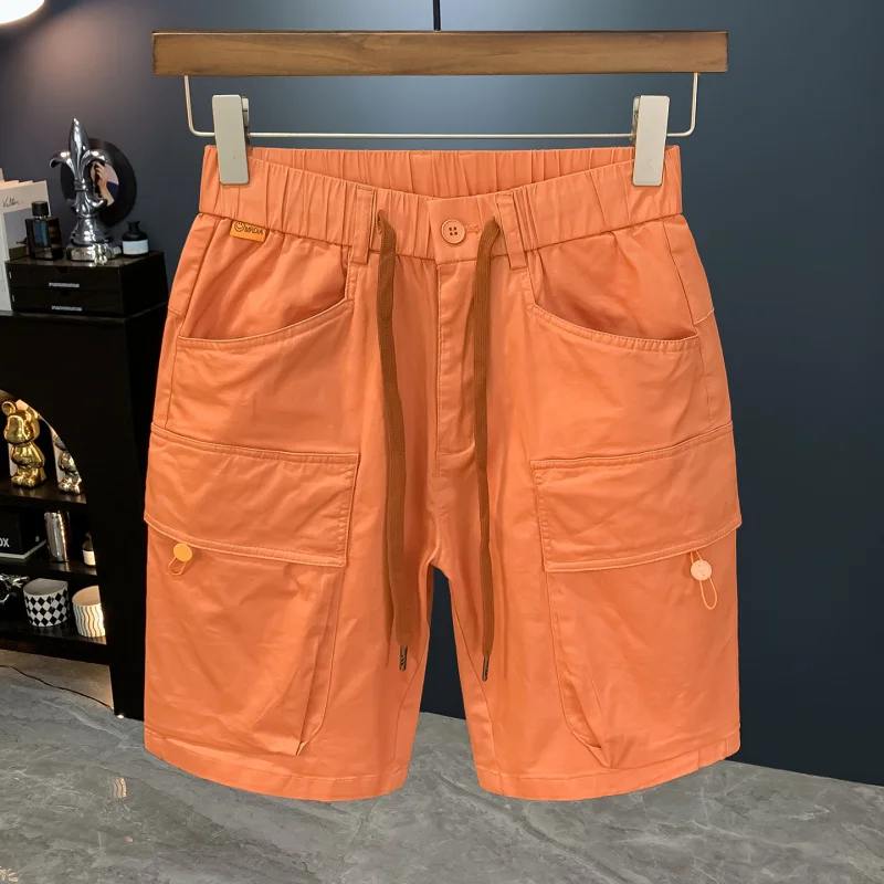 

Casual workwear shorts men's 2025 summer trend versatile washed loose straight leg outdoor sports five quarter pants